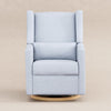 M11288PCETLB,Babyletto,Kiwi Glider Recliner w/ Electronic Control and USB in Performance Blue Chambray Eco-Twill/Light Wood