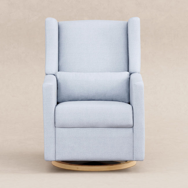 M11288PCETLB,Babyletto,Kiwi Glider Recliner w/ Electronic Control and USB in Performance Blue Chambray Eco-Twill/Light Wood