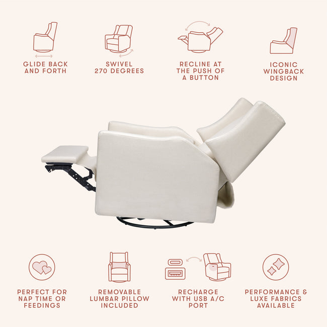 M11288PCMEW,Babyletto,Kiwi Glider Recliner w/ Electronic Control and USB in Performance Cream Eco-Weave