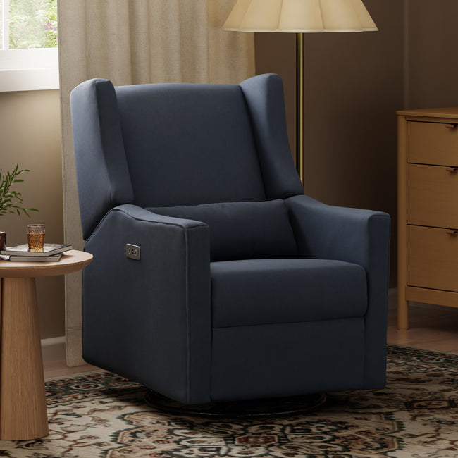 M11288PVET,Babyletto,Kiwi Glider Recliner w/ Electronic Control and USB in Performance Navy Eco-Twill