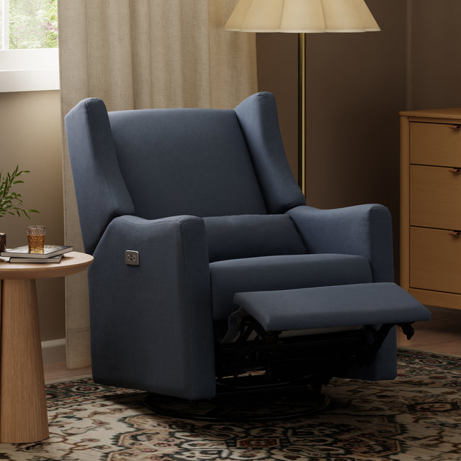 M11288PVET,Babyletto,Kiwi Glider Recliner w/ Electronic Control and USB in Performance Navy Eco-Twill