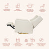 M11288WBG,Babyletto,Kiwi Glider Recliner w/ Electronic Control and USB in Ivory Boucle w/Gold Base