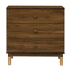 M12923NLGLD,Babyletto,Gelato 3-Drawer Changer Dresser  Gold Feet w/Removable Changing Tray in Natural Walnut
