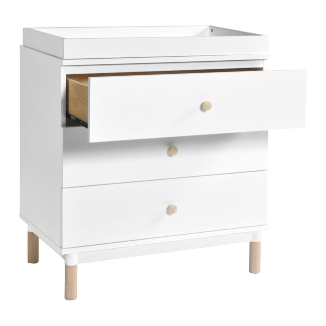 M12923WNX,Babyletto,Gelato 3-Drawer Changer Dresser  Washed Natural Ft w/Removable Changing Tray in White