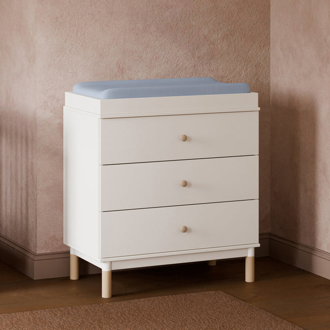 M12923WNX,Babyletto,Gelato 3-Drawer Changer Dresser  Washed Natural Ft w/Removable Changing Tray in White