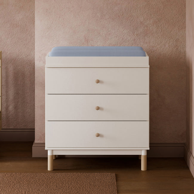 M12923WNX,Babyletto,Gelato 3-Drawer Changer Dresser  Washed Natural Ft w/Removable Changing Tray in White