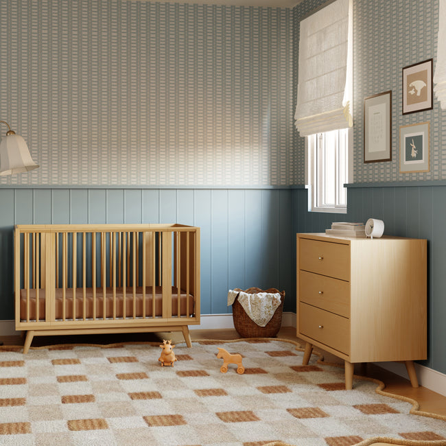 M15913HY,Babyletto,Palma 3-Drawer Assembled Dresser in Honey