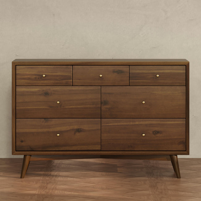 M15916NL,Babyletto,Palma 7-Drawer Double Dresser  Assembled in Natural Walnut
