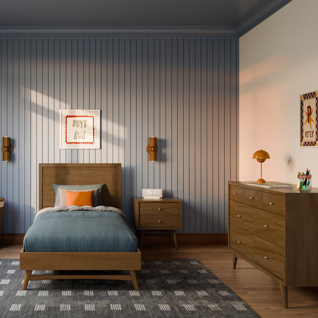 M15969NL,Babyletto Kids,Palma Twin Bed in Natural Walnut