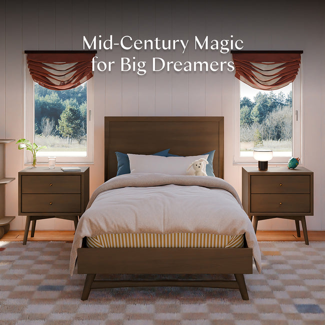M15969NL,Babyletto Kids,Palma Twin Bed in Natural Walnut