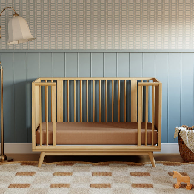 M15980HY,Babyletto,Palma 8-in-1 Convertible All-Stages® Crib w/ Bassinet & Toddler Bed Kits in Honey
