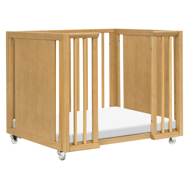 M15980HY,Babyletto,Palma 8-in-1 Convertible All-Stages® Crib w/ Bassinet & Toddler Bed Kits in Honey