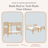 M18494TPEHY,Babyletto Kids,TipToe Bunk Bed in Taupe and Honey