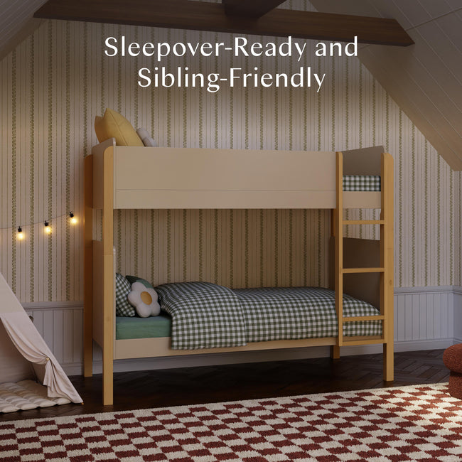 M18494TPEHY,Babyletto Kids,TipToe Bunk Bed in Taupe and Honey