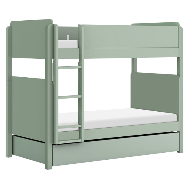 M19173LS,The MDB Family,TipToe Twin Storage Trundle Bed in Light Sage