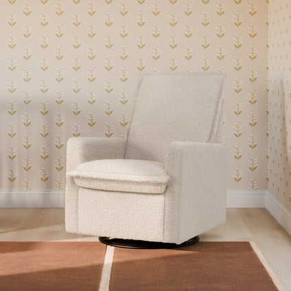 M20977AT,Babyletto,Cali Flange Gliding Swivel Recliner in Almond Teddy Loop