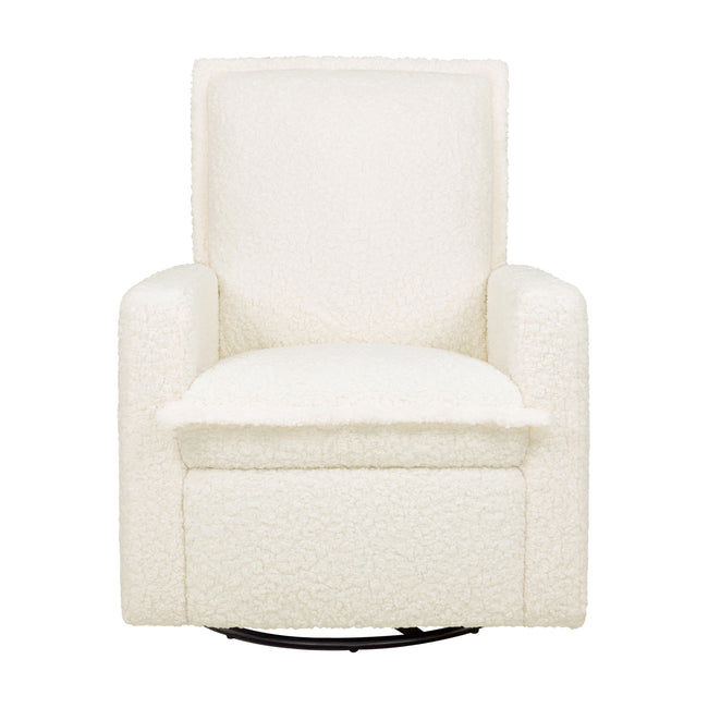 M20977CMSG,Babyletto,Cali Flange Gliding Swivel Recliner in Cream Shearling
