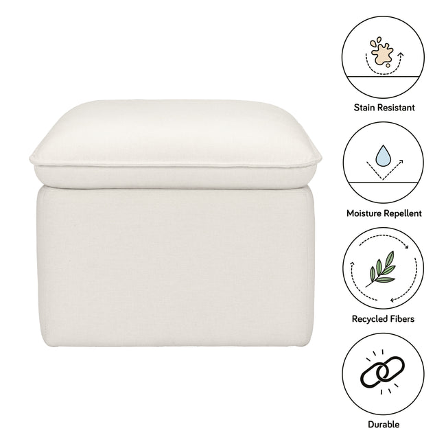 M20985PCMEW,Babyletto,Cali Storage Ottoman in Performance Cream Eco-Weave