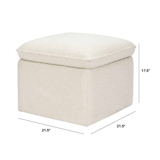 M20985WB,Babyletto,Cali Storage Ottoman in Ivory Boucle