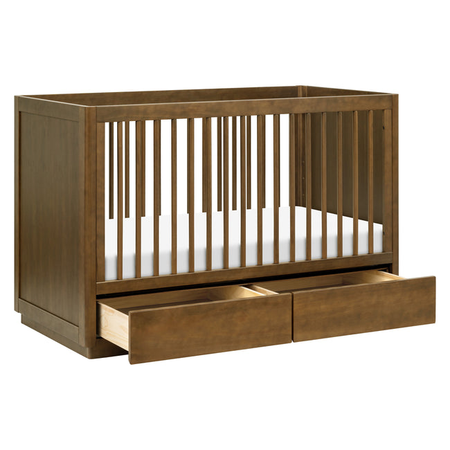 M21601NL,Babyletto,Bento 3-in-1 Convertible Storage Crib w/Toddler Bed Conversion Kit in Natural Walnut