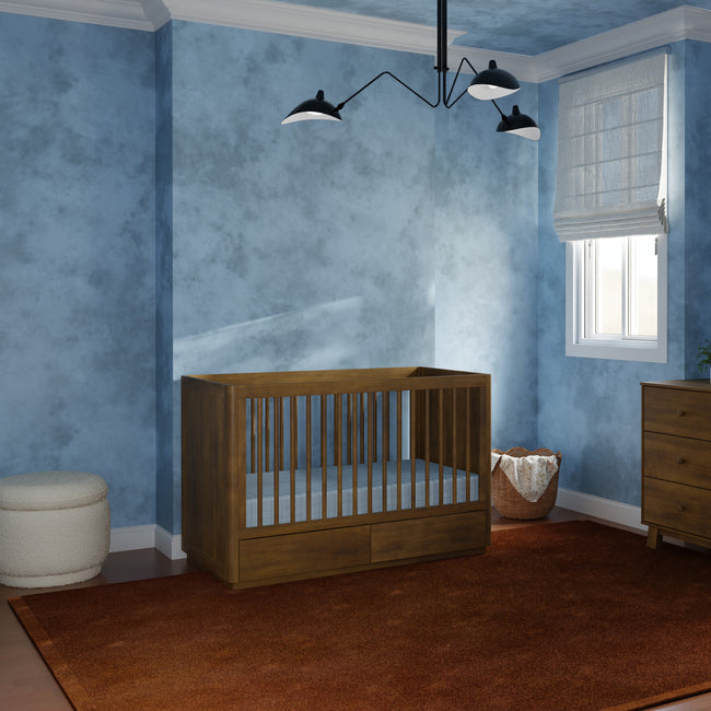M21601NL,Babyletto,Bento 3-in-1 Convertible Storage Crib w/Toddler Bed Conversion Kit in Natural Walnut