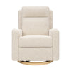 M23082ATLB,Babyletto,Sigi Pro Power Glider Recliner w/ Power Lumbar in Almond Teddy Loop w/Light Wood Base