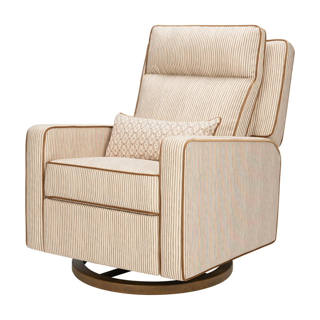 M23082BSCTB,Babyletto,Nate Berkus x Babyletto Sigi Pro Power Recliner in Perf Bronze Stripe Eco-Crossweave w/Toffee Base