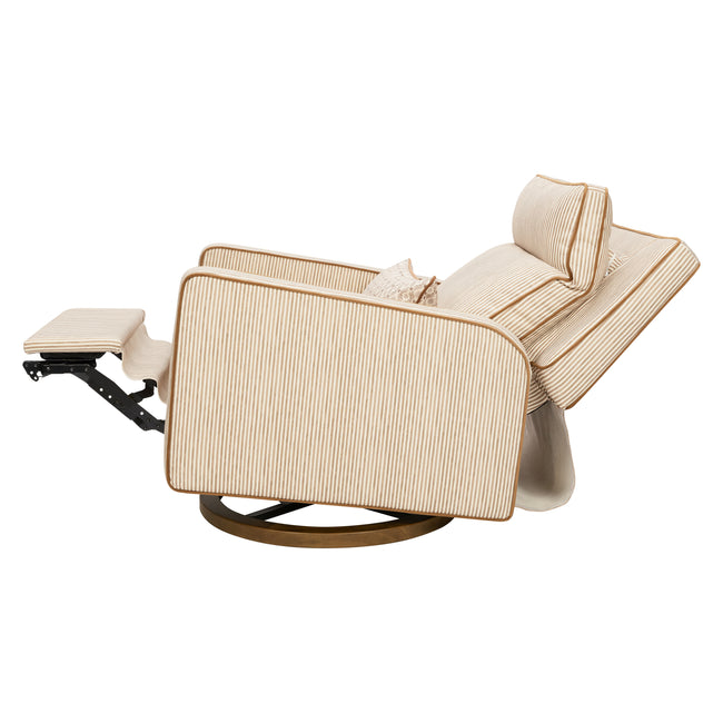 M23082BSCTB,Babyletto,Nate Berkus x Babyletto Sigi Pro Power Recliner in Perf Bronze Stripe Eco-Crossweave w/Toffee Base