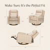 M23082BSCTB,Babyletto,Nate Berkus x Babyletto Sigi Pro Power Recliner in Perf Bronze Stripe Eco-Crossweave w/Toffee Base