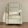 M23082OSCTB,Babyletto,Nate Berkus x Babyletto Sigi Pro Power Recliner in Perf Olive Stripe Eco-Crossweave w/Toffee Base