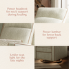 M23082OSCTB,Babyletto,Nate Berkus x Babyletto Sigi Pro Power Recliner in Perf Olive Stripe Eco-Crossweave w/Toffee Base