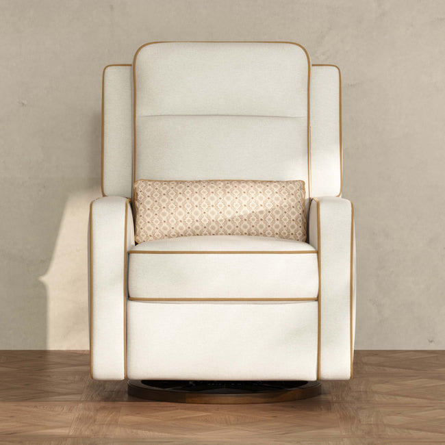 M23082PCMTB,Babyletto,Nate Berkus x Babyletto Sigi Pro Power Recliner in Performance Cream Linen w/Toffee Base