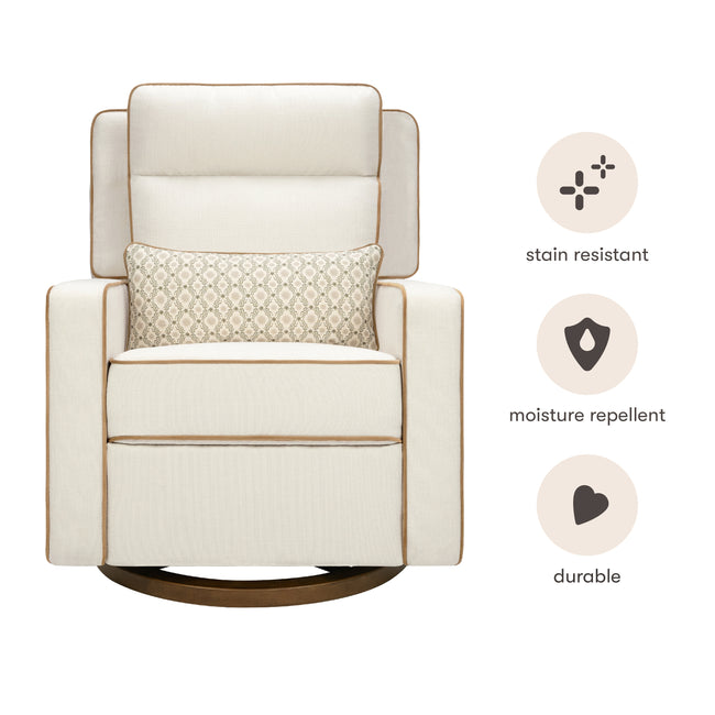 M23082PCMTB,Babyletto,Nate Berkus x Babyletto Sigi Pro Power Recliner in Performance Cream Linen w/Toffee Base
