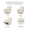 M23082PCMTB,Babyletto,Nate Berkus x Babyletto Sigi Pro Power Recliner in Performance Cream Linen w/Toffee Base