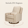 M23085BSCTB,Babyletto,Nate Berkus x Babyletto Sigi Power Recliner in Perf Bronze Stripe Eco-Crossweave w/Toffee Base
