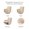 M23085BSCTB,Babyletto,Nate Berkus x Babyletto Sigi Power Recliner in Perf Bronze Stripe Eco-Crossweave w/Toffee Base