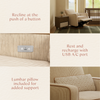 M23085BSCTB,Babyletto,Nate Berkus x Babyletto Sigi Power Recliner in Perf Bronze Stripe Eco-Crossweave w/Toffee Base