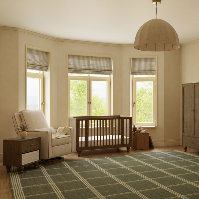 M23085BSCTB,Babyletto,Nate Berkus x Babyletto Sigi Power Recliner in Perf Bronze Stripe Eco-Crossweave w/Toffee Base