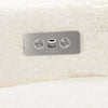 M23085CMSGLB,Babyletto,Sigi Glider Recliner w/ Electronic Control and USB in Cream Shearling w/Light Wood Base