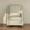 M23085OSCTB,Babyletto,Nate Berkus x Babyletto Sigi Power Recliner in Perf Olive Stripe Eco-Crossweave w/Toffee Base