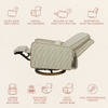 M23085OSCTB,Babyletto,Nate Berkus x Babyletto Sigi Power Recliner in Perf Olive Stripe Eco-Crossweave w/Toffee Base