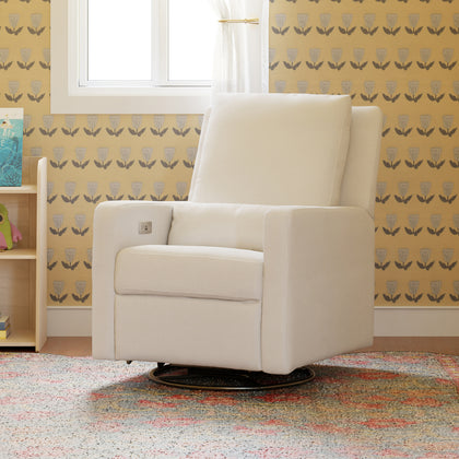 M23085PCMEW,Babyletto,Sigi Glider Recliner w/ Electronic Control and USB in Performance Cream Eco-Weave