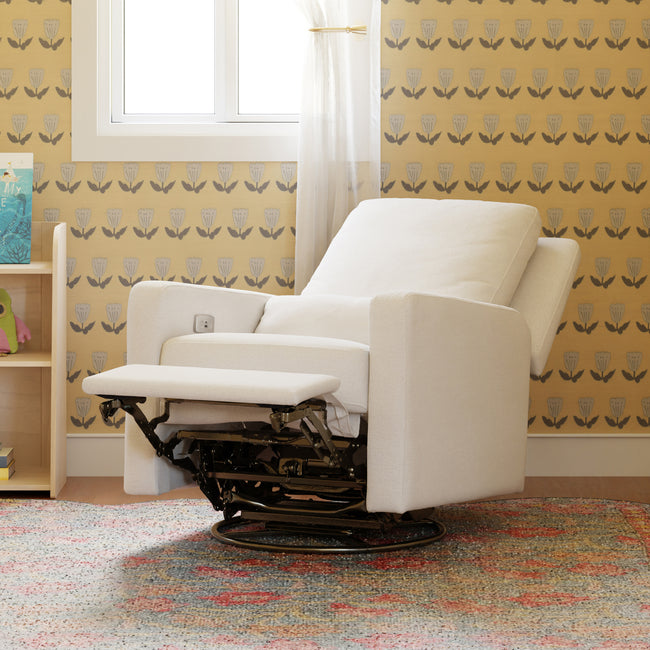 M23085PCMEW,Babyletto,Sigi Glider Recliner w/ Electronic Control and USB in Performance Cream Eco-Weave