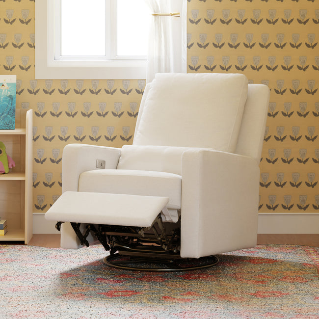 M23085PCMEW,Babyletto,Sigi Glider Recliner w/ Electronic Control and USB in Performance Cream Eco-Weave