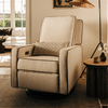 M23085PCMTB,Babyletto,Nate Berkus x Babyletto Sigi Power Recliner in Performance Cream Linen w/ Toffee Base
