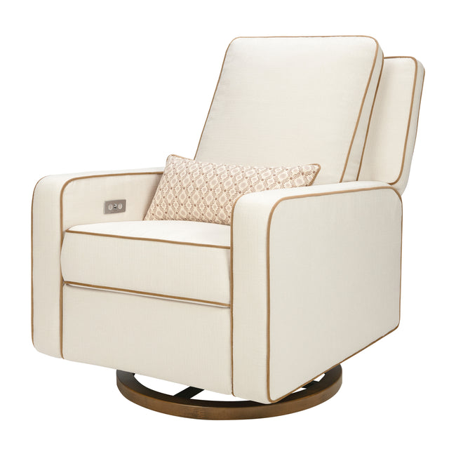 M23085PCMTB,Babyletto,Nate Berkus x Babyletto Sigi Power Recliner in Performance Cream Linen w/ Toffee Base