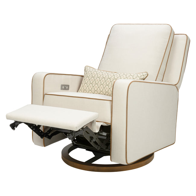 M23085PCMTB,Babyletto,Nate Berkus x Babyletto Sigi Power Recliner in Performance Cream Linen w/ Toffee Base