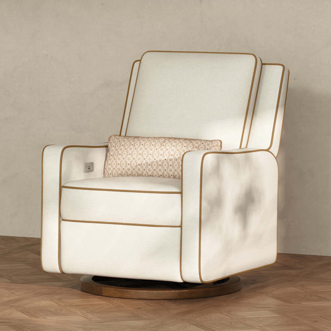 M23085PCMTB,Babyletto,Nate Berkus x Babyletto Sigi Power Recliner in Performance Cream Linen w/ Toffee Base