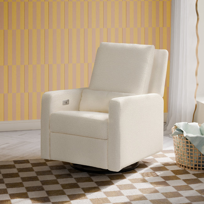 M23085PWB,Babyletto,Sigi Glider Recliner w/ Electronic Control and USB in Performance Ivory Boucle