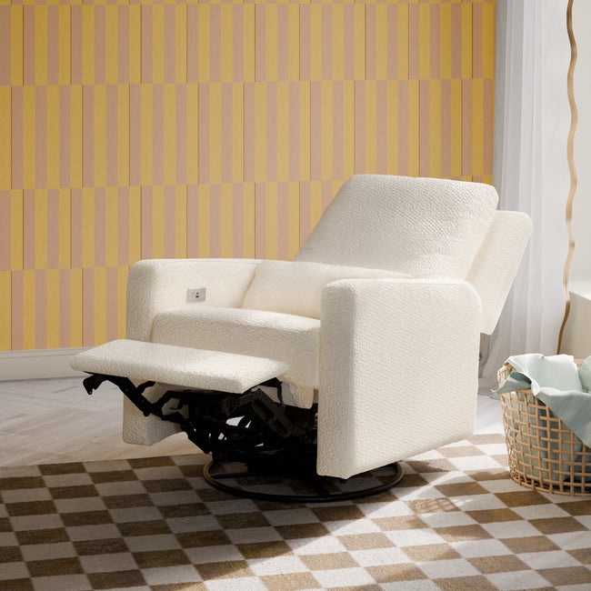 M23085PWB,Babyletto,Sigi Glider Recliner w/ Electronic Control and USB in Performance Ivory Boucle